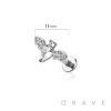 BAT WITH CZ PRONG PAVED GEM INTERNALLY THREADED 316L SURGICAL STEEL LABRET