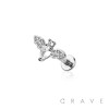 BAT WITH CZ PRONG PAVED GEM INTERNALLY THREADED 316L SURGICAL STEEL LABRET
