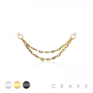 316L SURGICAL STEEL DOUBLE COBLE CHAIN 