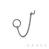  316L SURGICAL STEEL O-RING WITH CHAIN CZ PRONG NOSE L-STUD