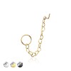  316L SURGICAL STEEL O-RING WITH HEART CHAIN CZ PRONG NOSE L-BEND STUD