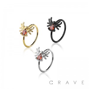 SPIDER 316L SURGICAL STEEL O-RING NOSE HOOP