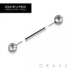 IMPLANT GRADE TITANIUM THREADLESS PUSH IN BARBELL WITH CZ BEZEL SET FRONT NIPPLE RING