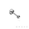 SKULL HEAD 316L SURGICAL STEEL TONGUE BARBELL