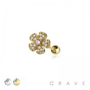 CZ PRONG FLOWER GEM 316L SURGICAL STEEL CARTILAGE
