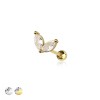 CZ LOTUS MARQUISE 316L SURGICAL STEEL CARTILAGE BARBELL