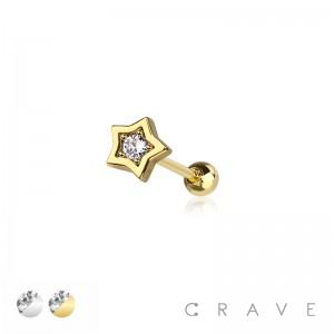 CZ PRONG PAVED STAR 316L SURGICAL STEEL CARTILAGE