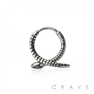 SNAKE 316L SURGICAL STEEL HUGGIE/HOOP EARRINGS