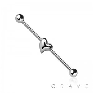 HEART 316L SURGICAL STEEL INDUSTRIAL BARBELL