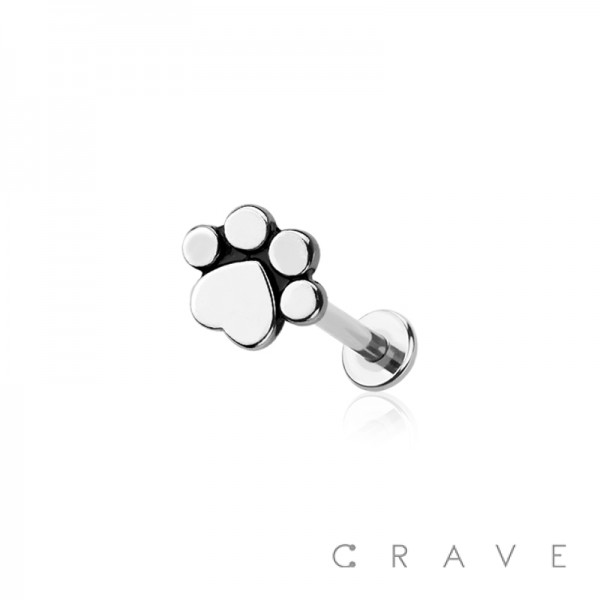 316L SURGICAL STEEL LABRET PAW