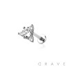 CZ PRONG GEM IN TRIANGLE 316L SURGICAL STEEL LABRET