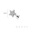CZ PRONG PAVED STAR 316L SURGICAL STEEL LABRET