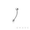 TWISTED BASIC BALL 316L SURGICAL STEEL CURVED BARBELL