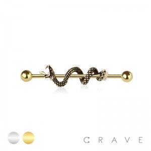 SNAKE 316L SURGICAL STEEL INDUSTRIAL BARBELL