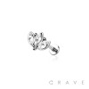 CZ PAVED TRIPLE MARQUISE GEM WITH CLUSTER 316L SURGICAL STEEL LABRET