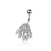 CZ DREAM CATCHER 316L SURGICAL STEEL NAVEL BELLY RING