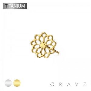 IMPLANT GRADE TITANIUM THREADLESS PUSH IN FLOWER END TOP PART(TOP PART ONLY)