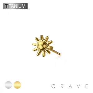 IMPLANT GRADE TITANIUM THREADLESS PUSH IN MINI SUNFLOWER TOP(TOP PART ONLY)