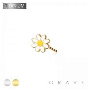 IMPLANT GRADE TITANIUM THREADLESS (PUSH IN) DAISY TOP PART(TOP PART ONLY)