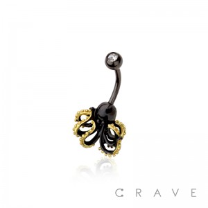 KRAKEN 316L SURGICAL STEEL NAVEL BELLY RING 