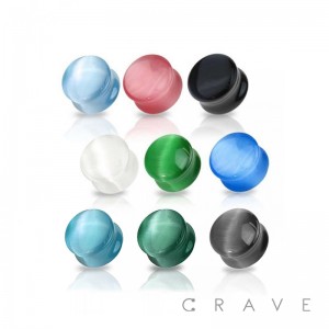 MARBLE CAT EYE DOUBLE FLARED SADDLE PLUG