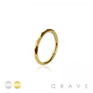 316L SURGICAL STEEL HINGED SEGMENT DENTED CLICKER HOOP 