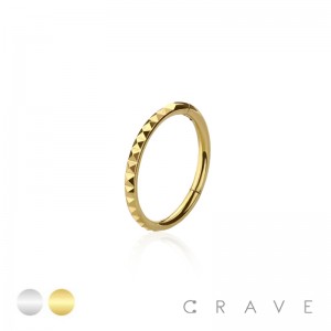 316L SURGICAL STEEL HINGED SEGMENT SPIKE DENT CLICKER HOOP 