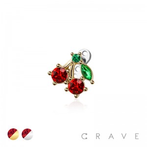 CHERRY HEAD AND BASE 316L SURGICAL STEEL DERMAL SET 