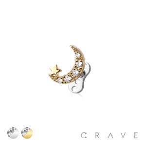 STAR&MOON HEAD AND BASE 316L SURGICAL STEEL DERMAL SET 