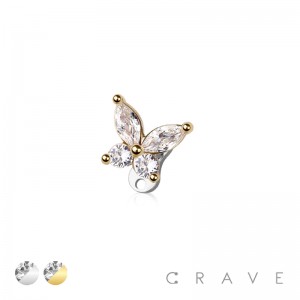 BUTTERFLY HEAD AND BASE 316L SURGICAL STEEL DERMAL SET 