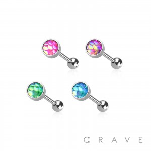 316 L SURGICAL STEEL FISH SCALE TONGUE RING