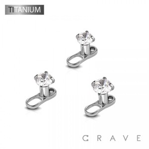 ROUND PRONG SET CZ TOP TITANIUM TOP AND BASE DERMAL SET 