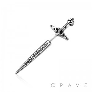 TRINITY SWORD EARRING 316L SURGICAL STEEL