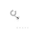 CZ PAVED HORSESHOE PUSH IN 316L SURGICAL STEEL LABRET