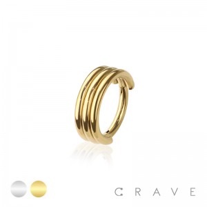 SURGICAL STEEL TRIPLE LINE SEPTUM RING 