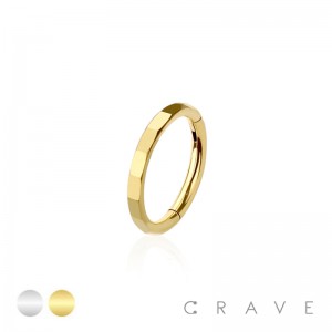 316L SURGICAL STEEL CUT FACETED HINGED SEGMENT HOOP RING