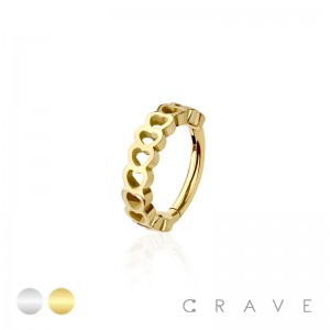 316L SURGICAL STEEL HEART HINGED SEGMENT RING