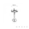 INTERNALLY THREADED DAINTY 4 SUPER TINY BEAD TINY BALL TOP 316L SURGICAL STEEL LABRET STUD