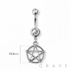 PENTACLE DANGLE 316L SURGICAL STEEL NAVEL RING