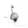 SIMPLE PLAIN SEA SHELL BELLY NAVAL RING (SUMMER)