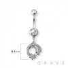 SHOOTING STAR DANGLE 316L SURGICAL STEEL NAVEL RING