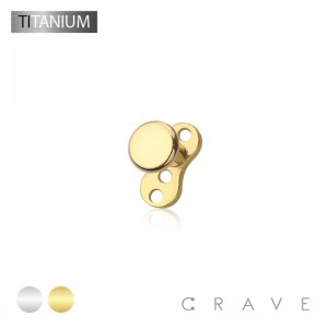 FLAT ROUND TOP IMPLANT GRADE SOLID TITANIUM DERMAL ANCHOR SET