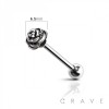ROSE END 316L SURGICAL STEEL TONGUE BARBELL (FLOWER)