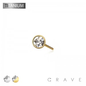 Lily Cross Hook Stud: (White CZ), Lily Cross Hook Piercing (White CZ)