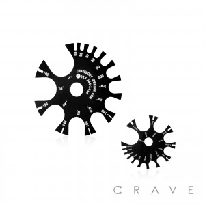 BLACK ACRYLIC GAUGE MEASUREMENT WHEEL