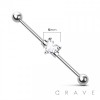 HEART CZ CENTER 316L SURGICAL STEEL INDUSTRIAL BARBELL