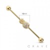 PINEAPPLE 316L SURGICAL STEEL INDUSTRIAL BARBELL (SUMMER)(FRUIT)