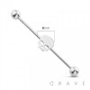 SKULL 316L SURGICAL STEEL INDUSTRIAL BARBELL