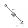 HORUS EYE WITH GEM 316L SURGICAL STEEL INDUSTRIAL BARBELL