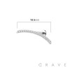 CURVED BAR CZ LINE PUSH IN TOP 316L SURGICAL STEEL LABRET